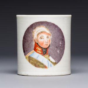 A rare Chinese 'Portrait' cup and saucer, Hervouët collection, 18/19th C. — 照片 4