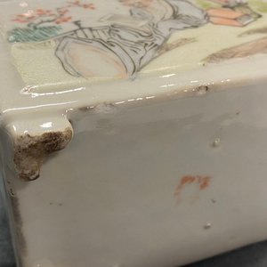 A rare Chinese rectangular qianjiang cai double teapot with covers, 19/20th C. — 照片 23