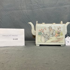 A rare Chinese rectangular qianjiang cai double teapot with covers, 19/20th C. — 照片 28