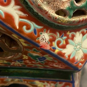 A rare Chinese reticulated famille rose revolving vase, 19/20th C. — 照片 21