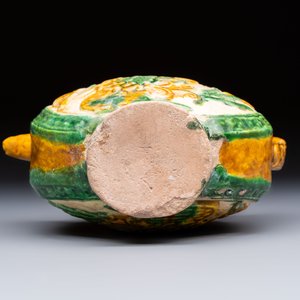 A rare Chinese sancai 'Phoenix' ewer with a wooden box, Liao — photo 8