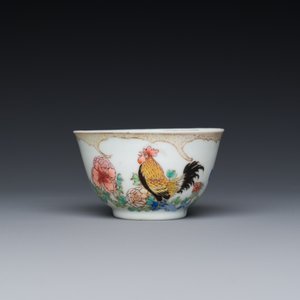 A rare Chinese semi-eggshell famille rose 'rooster' tea cup and saucer, Baiyun Shanren 白雲山人 seal mark, Yongzheng — photo 4