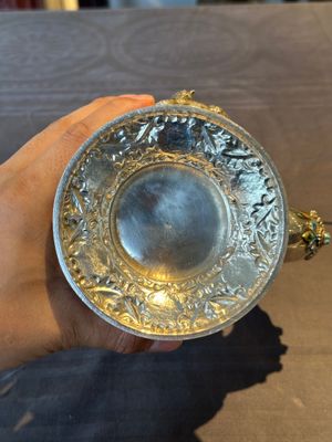 A rare Chinese silver, enamel and hardstone coffee set with matching tray, 20th C. — photo 17