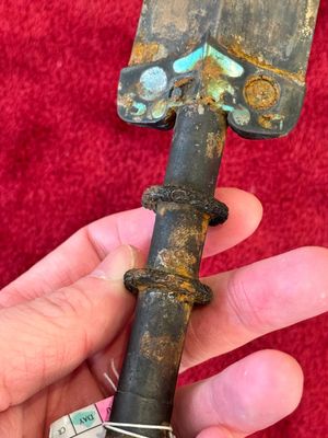 A rare Chinese turquoise-inlaid parcel-gilt bronze sword, Zhou — photo 13