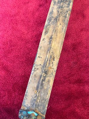 A rare Chinese turquoise-inlaid parcel-gilt bronze sword, Zhou — photo 3