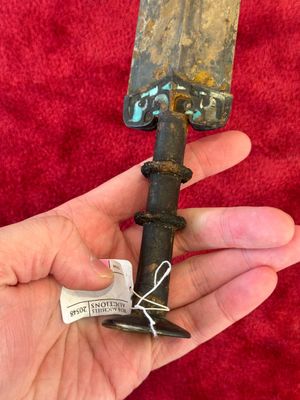 A rare Chinese turquoise-inlaid parcel-gilt bronze sword, Zhou — photo 10