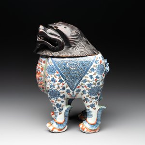 A rare Chinese wucai 'luduan' incense burner with wooden cover, Ming, 16/17th C. — photo 3