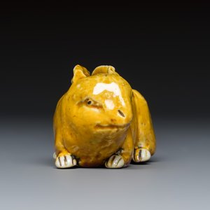 A rare Chinese yellow-glazed biscuit rabbit — photo 5