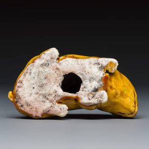 A rare Chinese yellow-glazed biscuit rabbit — photo 7