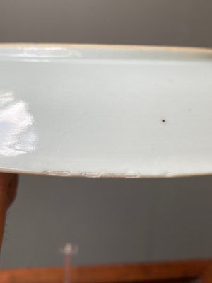 A rare Dutch-decorated Chinese eggshell 'Diana and Actaeon' plate with Dutch inscription on the back, Yongzheng — photo 12