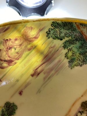 A rare Dutch-decorated Chinese eggshell 'Diana and Actaeon' plate with Dutch inscription on the back, Yongzheng — photo 13