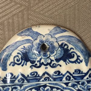 A rare Dutch Delft blue and white plaque of a wine tasting, 18th C. — photo 8
