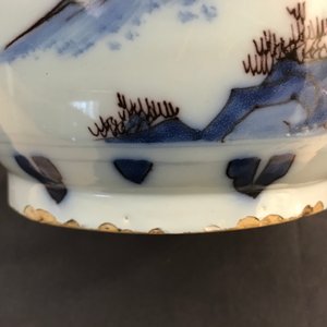 A rare Dutch Delft blue, white and manganese chinoiserie jar and cover, last quarter 17th C. — photo 8