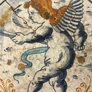 A rare Dutch Delft or Haarlem maiolica dish with a putto, 1st half 17th C. — photo 4