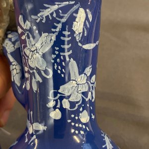 A rare Dutch Delft 'Persian blue' pewter-mounted jug, 17/18th C. — photo 12