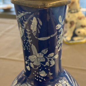A rare Dutch Delft 'Persian blue' pewter-mounted jug, 17/18th C. — photo 13