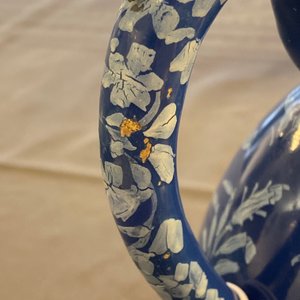 A rare Dutch Delft 'Persian blue' pewter-mounted jug, 17/18th C. — photo 17