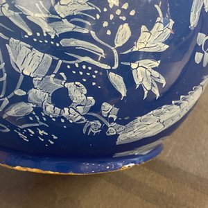 A rare Dutch Delft 'Persian blue' pewter-mounted jug, 17/18th C. — photo 20