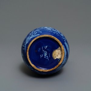 A rare Dutch Delft 'Persian blue' pewter-mounted jug, 17/18th C. — photo 8