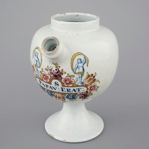 A rare Dutch Delft polychrome syrup jar or wet drug jar, 18th C. — 照片 1