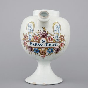 A rare Dutch Delft polychrome syrup jar or wet drug jar, 18th C. — 照片 3