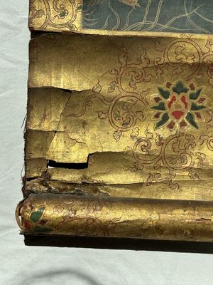 A rare Japanese Buddhist painting depicting Usnisavijaya, signed Ku Yue Baixie 哭月拜寫, probably 17/18th C. — foto 14