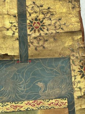 A rare Japanese Buddhist painting depicting Usnisavijaya, signed Ku Yue Baixie 哭月拜寫, probably 17/18th C. — foto 5