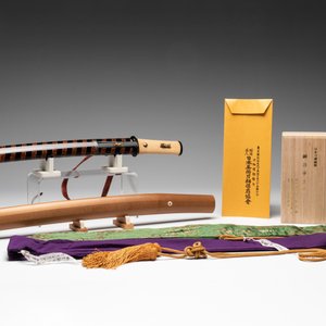 A rare Japanese wakizashi 脇差 sword and koshirae, signed Shoji Jiro Taro Naokatsu 莊司 次郎 太郎 直勝, Meiji, dated 1853 — 照片 3