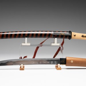 A rare Japanese wakizashi 脇差 sword and koshirae, signed Shoji Jiro Taro Naokatsu 莊司 次郎 太郎 直勝, Meiji, dated 1853 — 照片 4