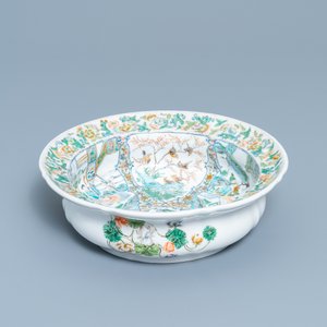 A rare KPM porcelain basin with Cantonese famille verte painting, China and Germany, 19th C. — 照片 2