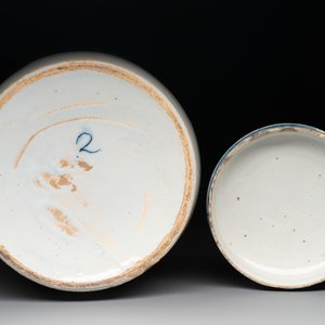 A rare large blue and white Dutch Delft albarello with original cover, 18th C. — foto 6