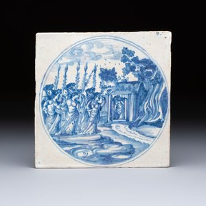 A rare large blue and white Dutch Delft mythological tile, Harlingen, ca. 1680 — photo 1