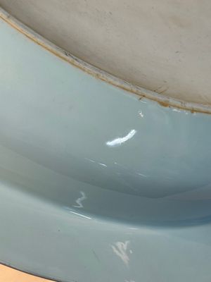 A rare large imperial Chinese blue and white 'dragon and carps' basin, Kangxi mark and of the period — photo 22