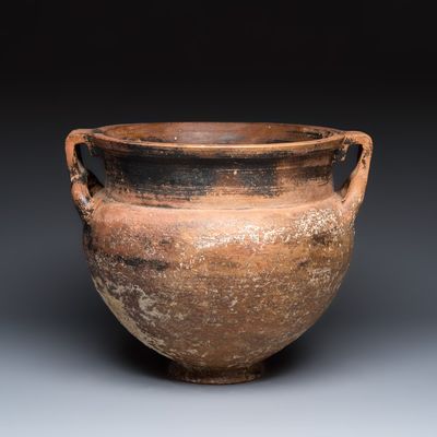 A rare large late Hellenistic pottery column krater with marine encrustation, ca. 4th C. B.C.