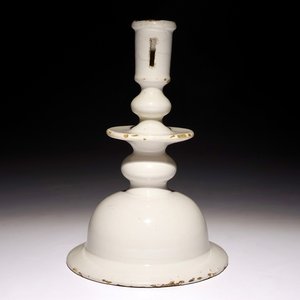 A rare large white Dutch Delft candlestick, 17th C. — photo 1