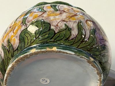 A rare polychrome Dutch Delft butter tub with a crowned bird — photo 8