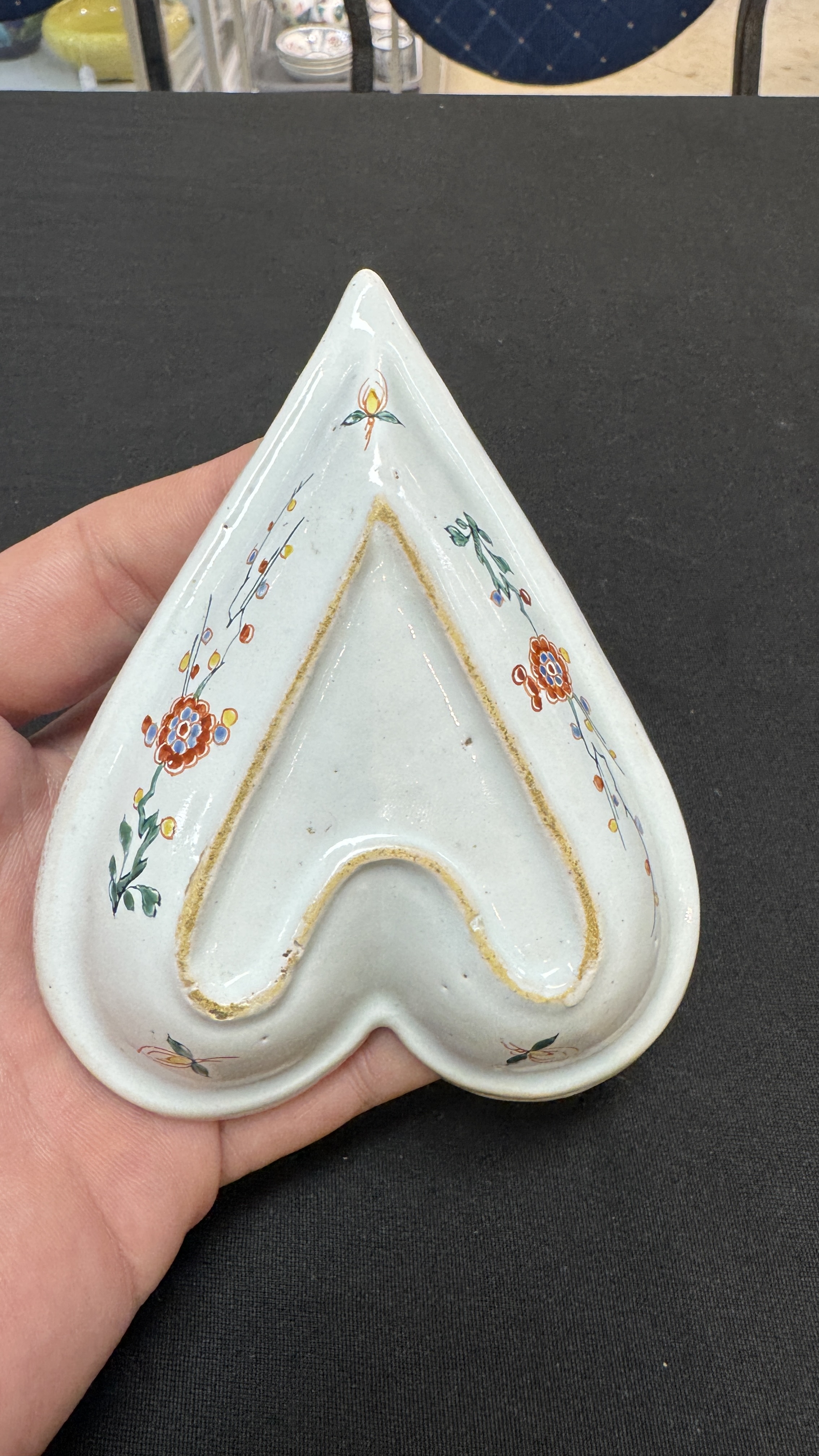 A rare polychrome Dutch Delft petit feu six-piece sweetmeat set — photo 26