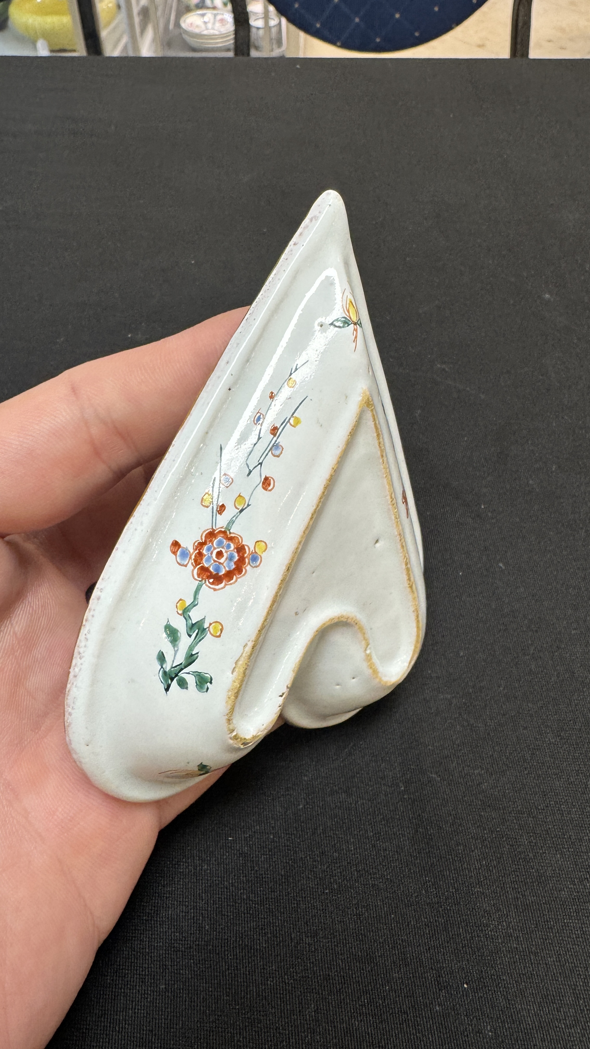 A rare polychrome Dutch Delft petit feu six-piece sweetmeat set — photo 27