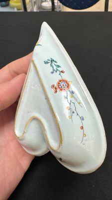 A rare polychrome Dutch Delft petit feu six-piece sweetmeat set — photo 28