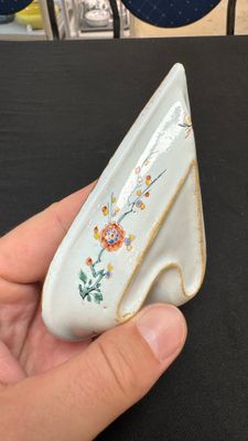 A rare polychrome Dutch Delft petit feu six-piece sweetmeat set — photo 37