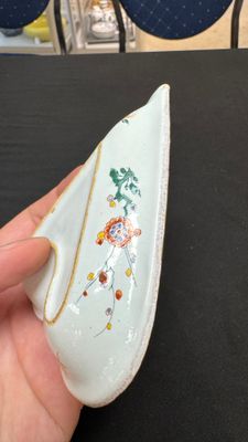 A rare polychrome Dutch Delft petit feu six-piece sweetmeat set — photo 38