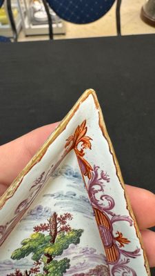 A rare polychrome Dutch Delft petit feu six-piece sweetmeat set — photo 41