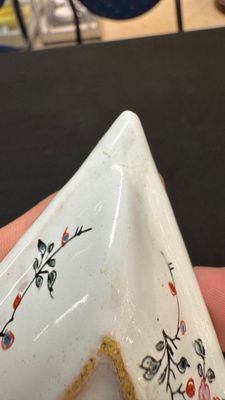 A rare polychrome Dutch Delft petit feu six-piece sweetmeat set — photo 51