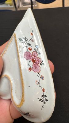 A rare polychrome Dutch Delft petit feu six-piece sweetmeat set — photo 52