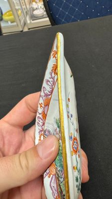 A rare polychrome Dutch Delft petit feu six-piece sweetmeat set — photo 56