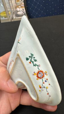 A rare polychrome Dutch Delft petit feu six-piece sweetmeat set — photo 65