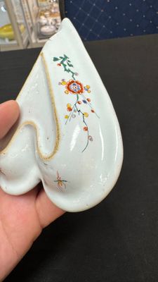 A rare polychrome Dutch Delft petit feu six-piece sweetmeat set — photo 66
