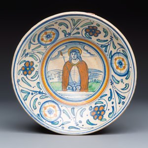  A rare polychrome maiolica dish with 'Christ as the Man of Sorrows' — foto 1