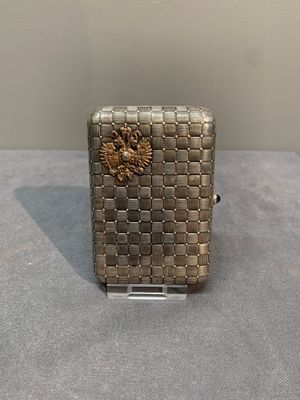 A rare Russian Fabergé bejewelled gold and silver cigarette presentation case, marked Mikhail Perkhin (1860-1903) — photo 1