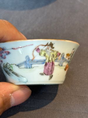 A rare set of eight Chinese famille rose 'Sanxing' nesting bowls, Tongzhi mark and of the period — 照片 13